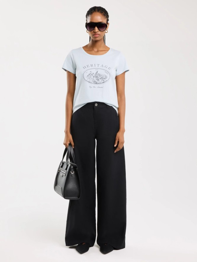 Koszulka damska z nadrukiem błękitna Alota 400