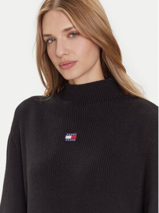 Tommy Jeans Sweter Badge DW0DW21676 Czarny Relaxed Fit