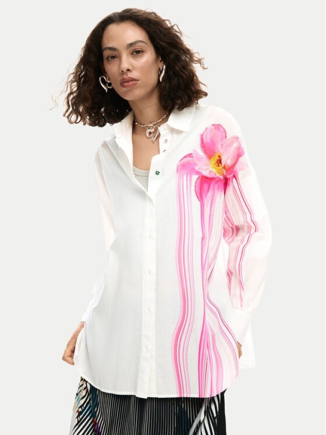 Desigual Koszula Gloss 26SWCW18 Biały Regular Fit