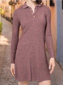 Sukienka z kołnierzykiem - różowy