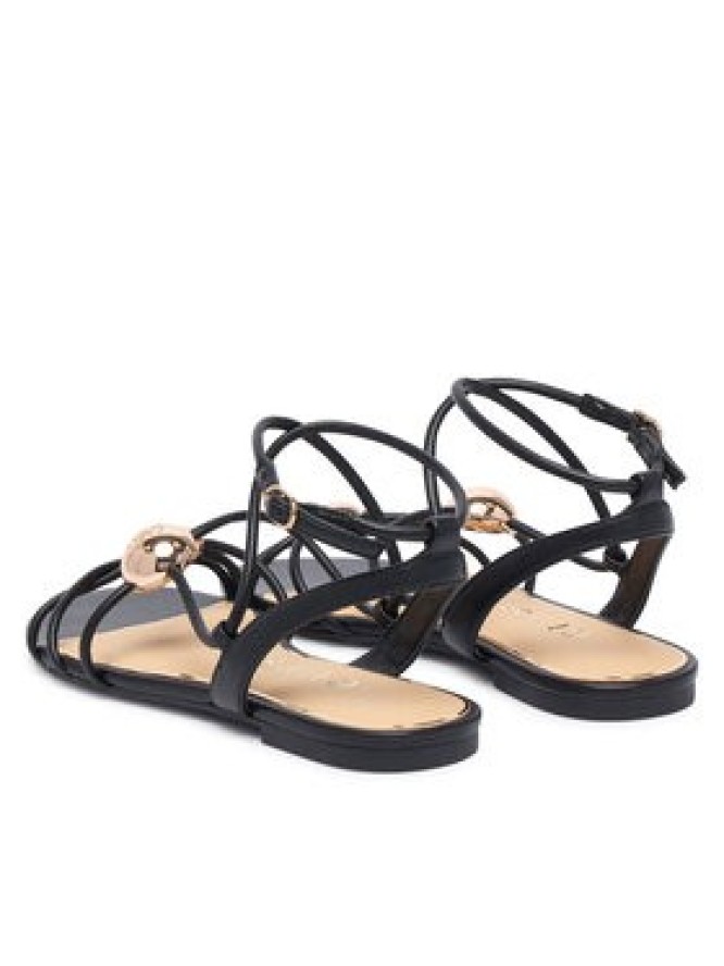 Guess Sandały FLTTAB ELE03 Czarny