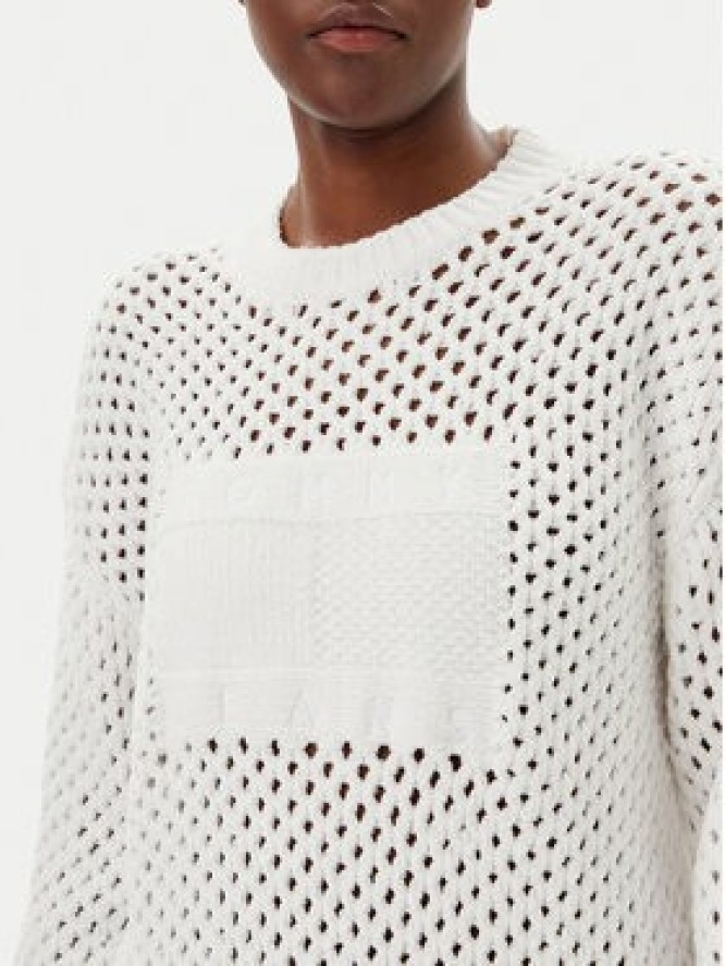 Tommy Jeans Sweter DW0DW20262 Écru Relaxed Fit