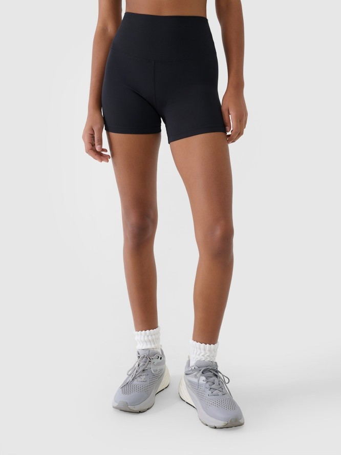 4F Legginsy krótkie treningowe damskie - czarne M