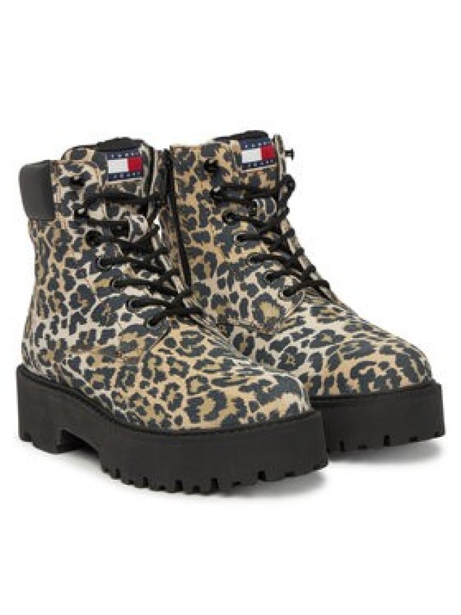 Tommy Jeans Trzewiki Tjw Platform Cheetah Boots EN0EN03140 Brązowy