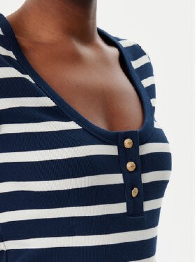 Tommy Hilfiger Sukienka codzienna Henley WW0WW43864 Granatowy Slim Fit