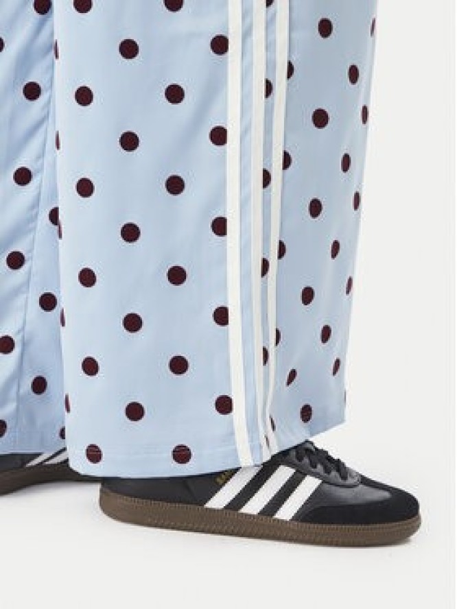 adidas Spodnie dresowe Satin Polka Dots Wide Leg Pant KV1170 Niebieski jasny Relaxed Fit