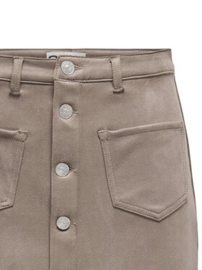 ONLY Spódnica z imitacji skóry Amazing 15351289 Beżowy Slim Fit