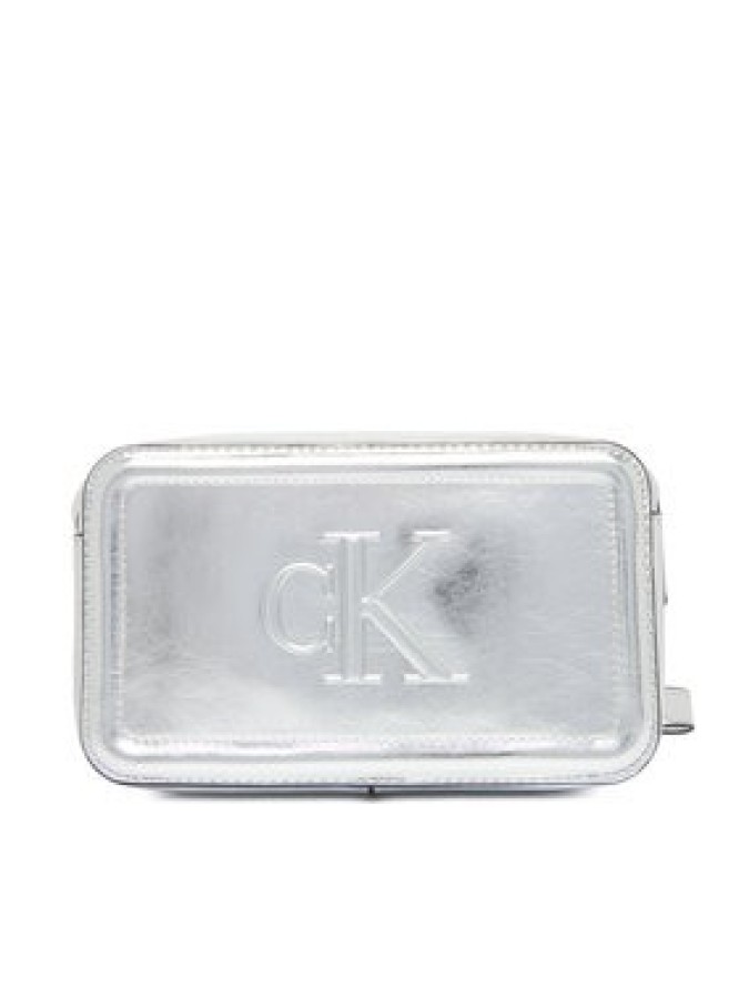 Calvin Klein Torebka Bold Ck Metallic Camera Bag LV04F3331G Srebrny