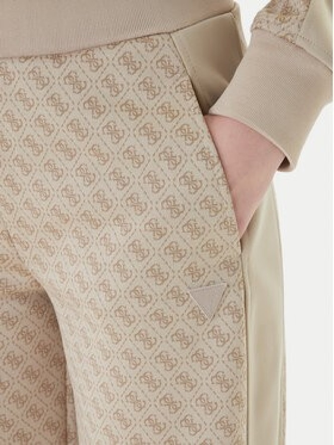Guess Spodnie dresowe V6RB09 K2042 Beżowy Wide Leg