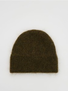 Czapka z wełną i moherem - ciemnozielony