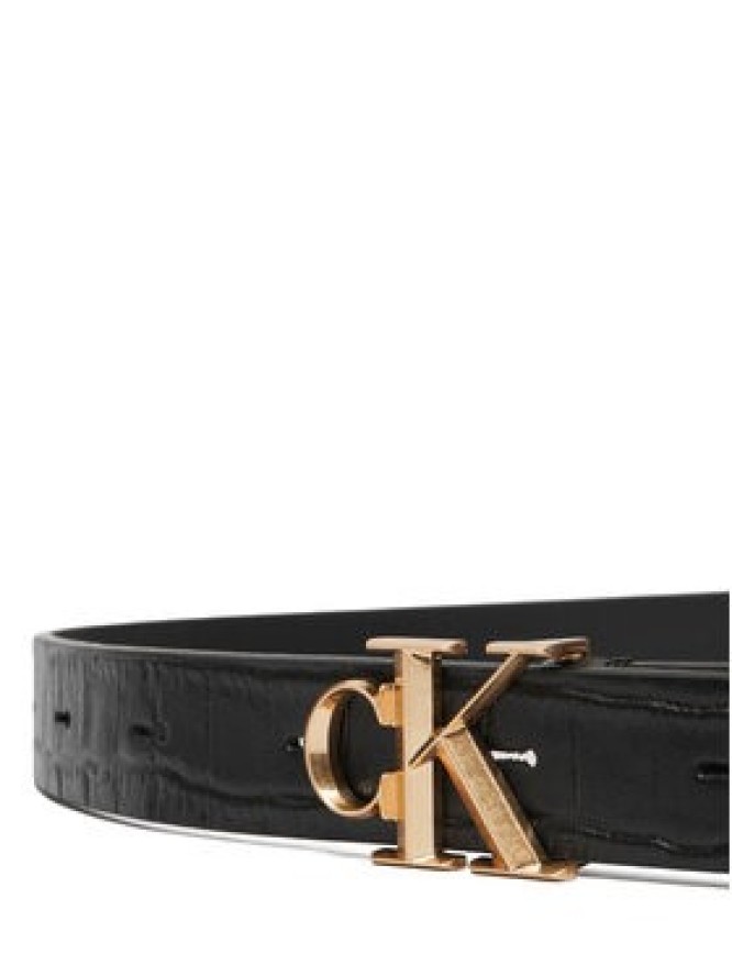 Calvin Klein Pasek Damski Facet Ck Buckle Pebble LV04F7102G Czarny