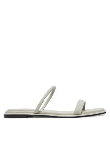 Calvin Klein Klapki Flat Sandal Squared 2-Bar Lth HW0HW02532 Beżowy