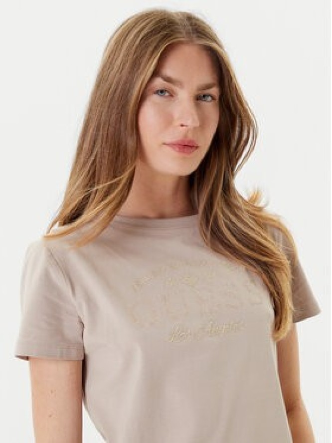 Guess T-Shirt V5YI13 J1314 Beżowy Regular Fit