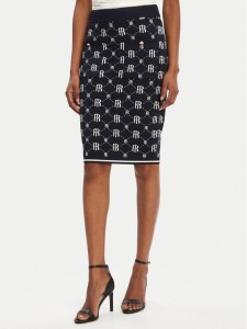 Fracomina Spódnica ołówkowa FR25WG4009K414F8 Granatowy Slim Fit