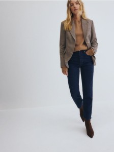 Jeansy straight - granatowy