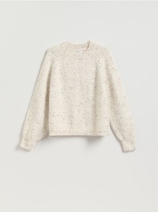 Wzorzysty sweter - złamana biel