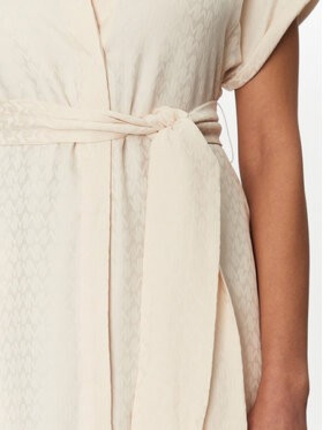 Lola Casademunt by Maite Sukienka koszulowa MS2516004 Écru Regular Fit