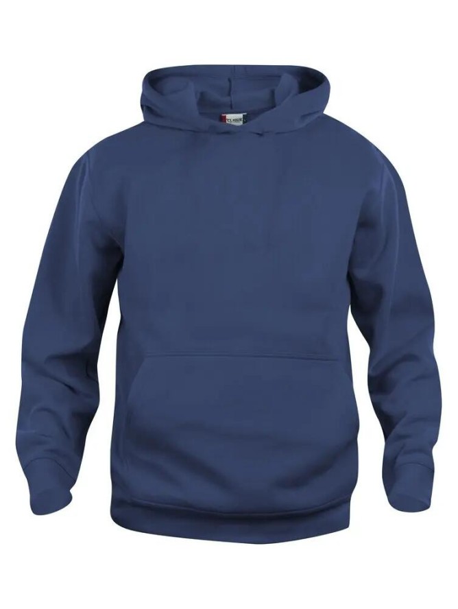clique Basic Hoody Junior z tkaniny stabilizowanej, odpornej na piling – dark