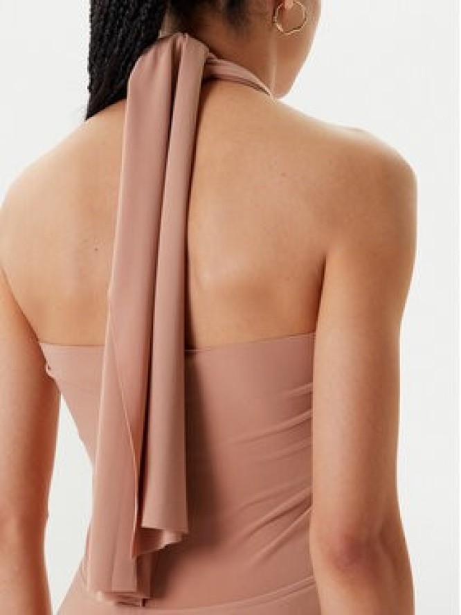 NORMA KAMALI Sukienka koktajlowa KK1253PLO62833 Beżowy Slim Fit