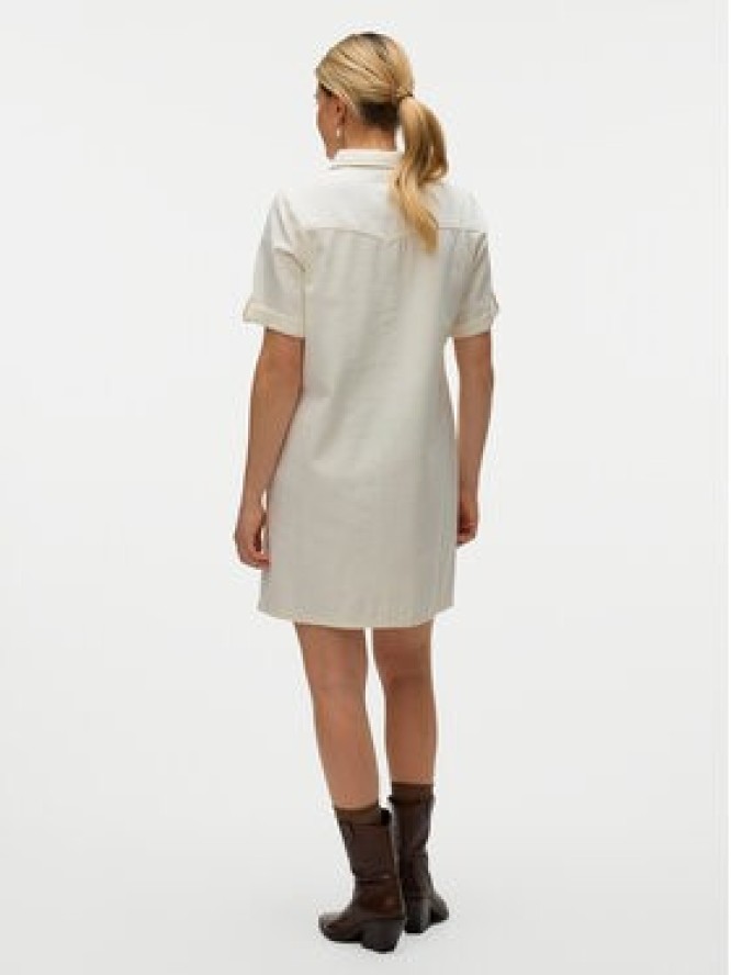 Vero Moda Sukienka jeansowa Jennie 10309665 Biały Regular Fit