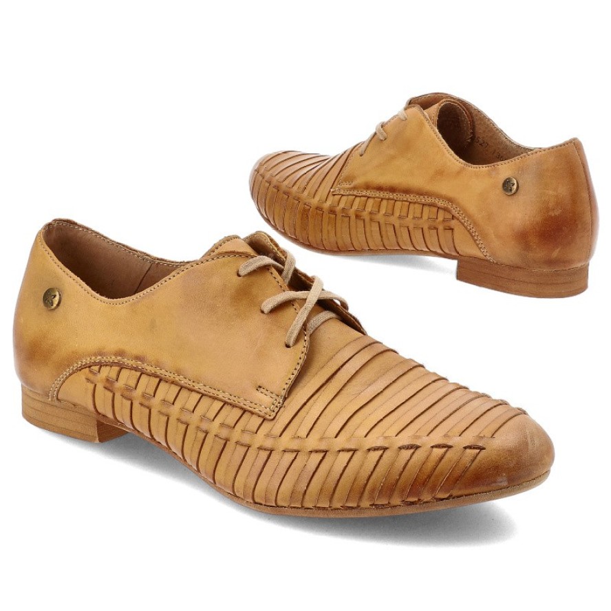 Brązowe Półbuty Maciejka Stylowe Obuwie Damskie