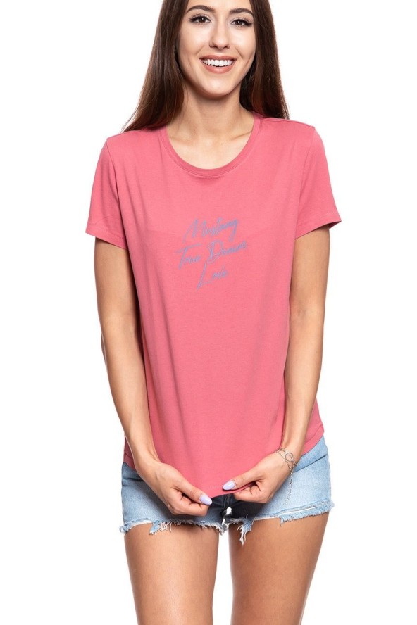 MUSTANG T SHIRT DAMSKI Alina C Print Slate Rose 1009403 8271
