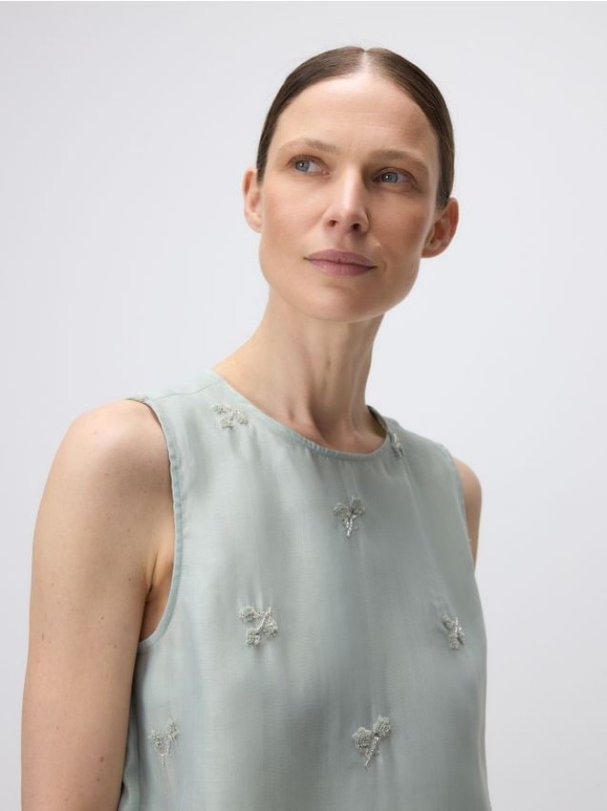 Bluzka z ozdobnym haftem - miętowy