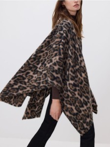 Ponczo w panterkę - wielobarwny