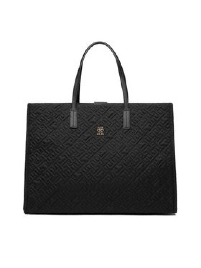 Tommy Hilfiger Torebka Th City Tote Mono Nylon AW0AW18163 Czarny