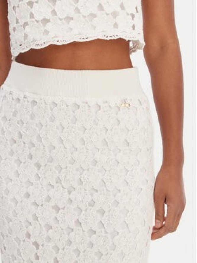 Fracomina Spódnica midi FR26SG4008K488R6 Écru Slim Fit
