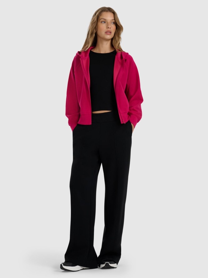 4F Bluza dresowa rozpinana z modalem damska - różowa M