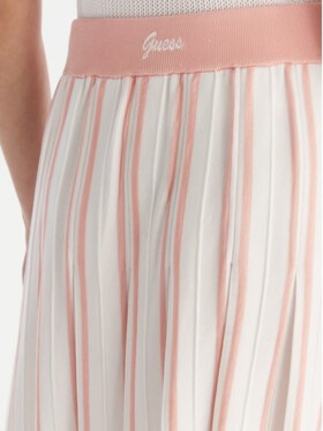 Guess Spódnica plisowana V5GD00 Z3D60 Biały Regular Fit