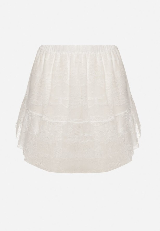 Białe Spódnico-Szorty z Koronki z Wiskozą Voreta