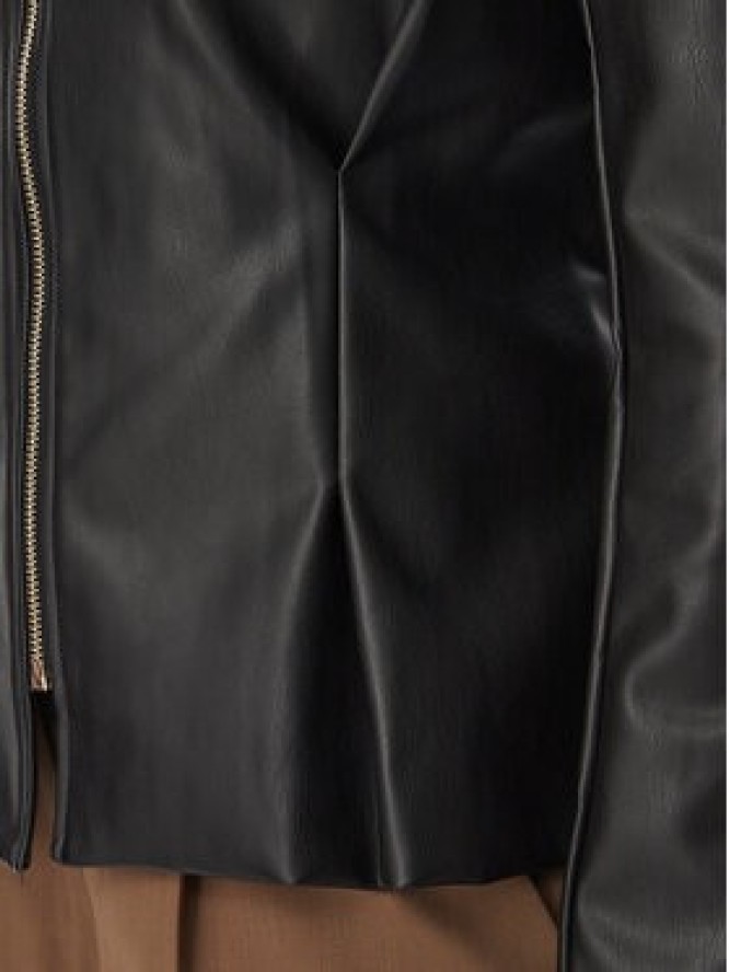 Rinascimento Kurtka z imitacji skóry CFC0130174003 Czarny Slim Fit