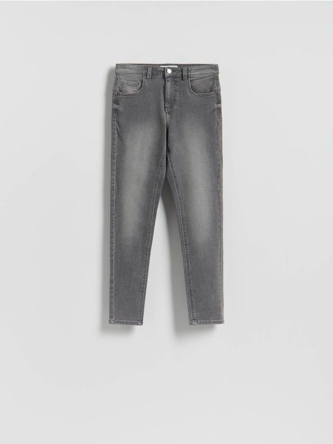 Jeansy slim fit push up - jasnoszary