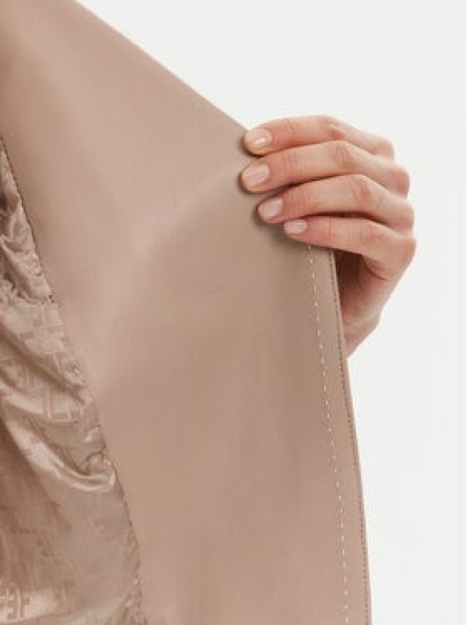 Elisabetta Franchi Kurtka skórzana GD-47Z-51E2-V1200 Beżowy Regular Fit