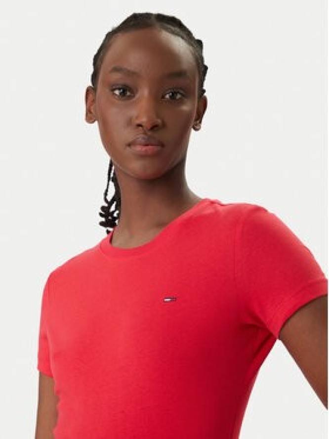 Tommy Jeans T-Shirt DW0DW20459 Czerwony Slim Fit