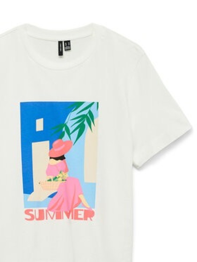 Vero Moda T-Shirt Salli Mette 10344804 Biały Regular Fit