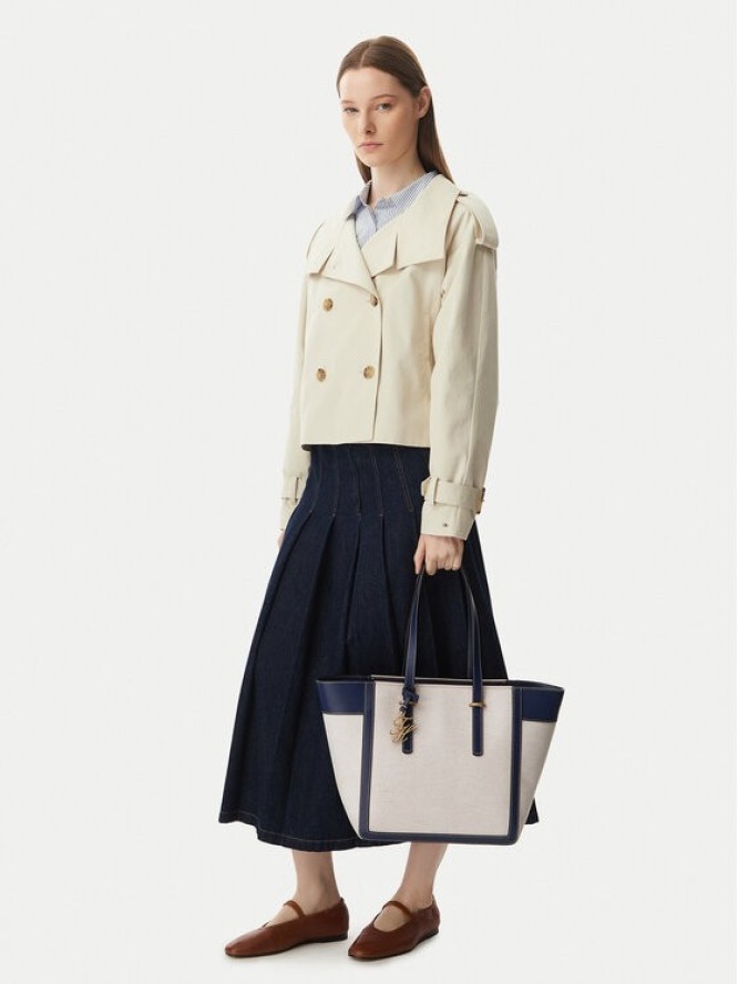 Tommy Hilfiger Torebka Th Script Tote Canvas AW0AW18829 Kremowy