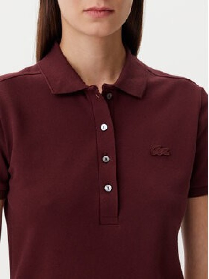 Lacoste Polo PF5462 Bordowy Slim Fit