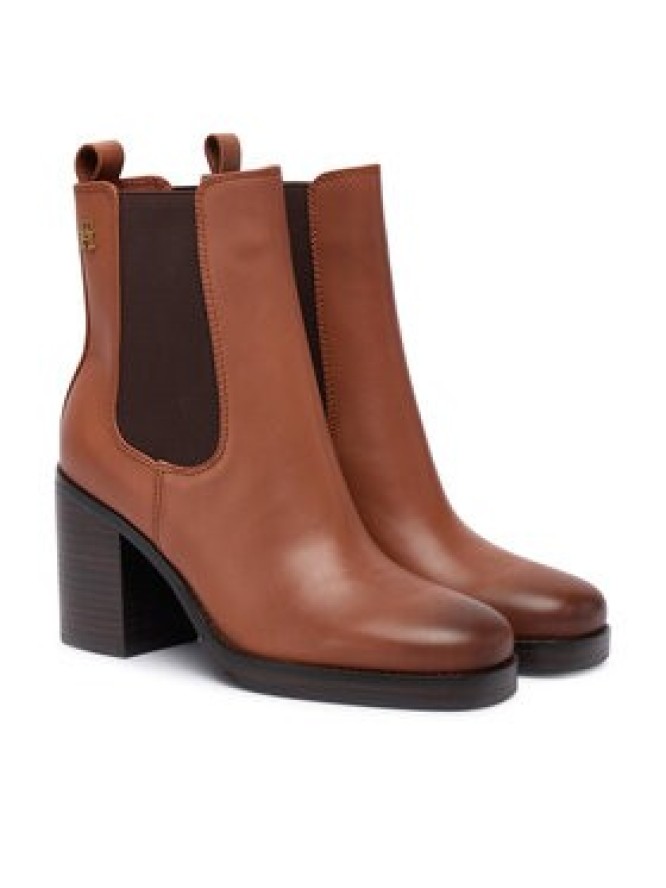 Tommy Hilfiger Botki Square Toe Chelsea High Block Hl FW0FW08844 Brązowy