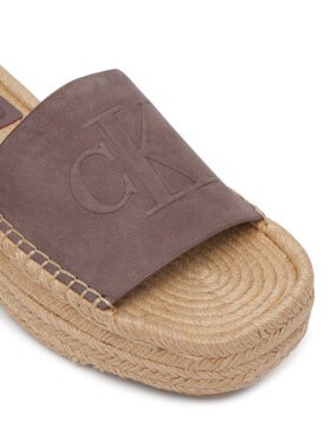 Calvin Klein Espadryle Flatf Espa Mule Nub Mg HW0HW02890 Brązowy