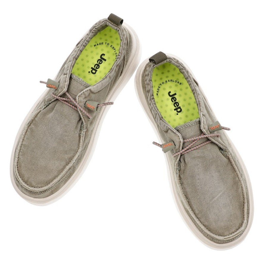 Szare Półbuty Jeep Wsuwane Obuwie Damskie