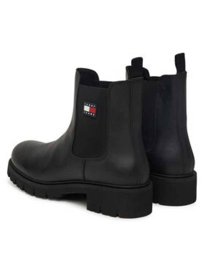 Tommy Jeans Sztyblety Tjw Chelsea Leather Boot EN0EN02825 Czarny