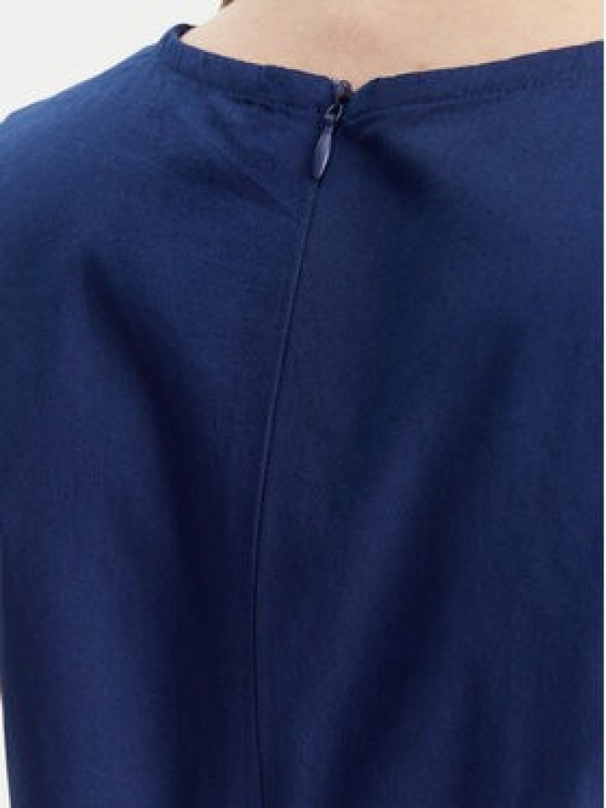 Selmark Sukienka letnia BL495 Granatowy Regular Fit