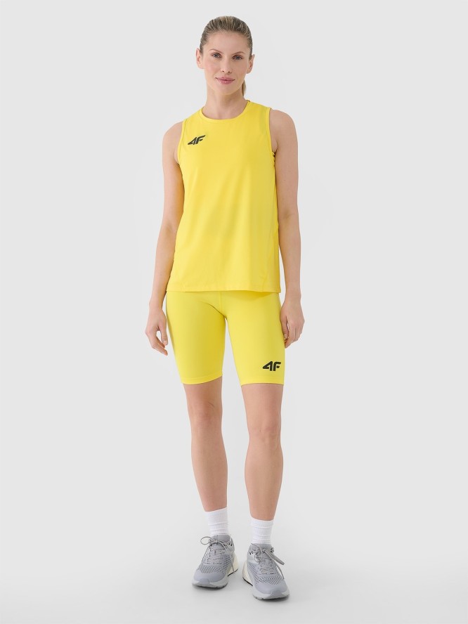 4F Legginsy kolarki treningowe damskie - żółte XL