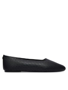 Calvin Klein Baleriny Oblique Ballerina Cut Lth HW0HW03033 Czarny