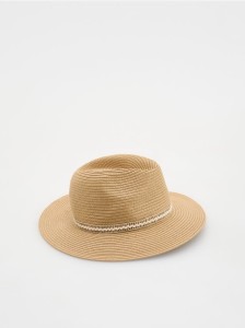 Słomkowy kapelusz panama - kremowy