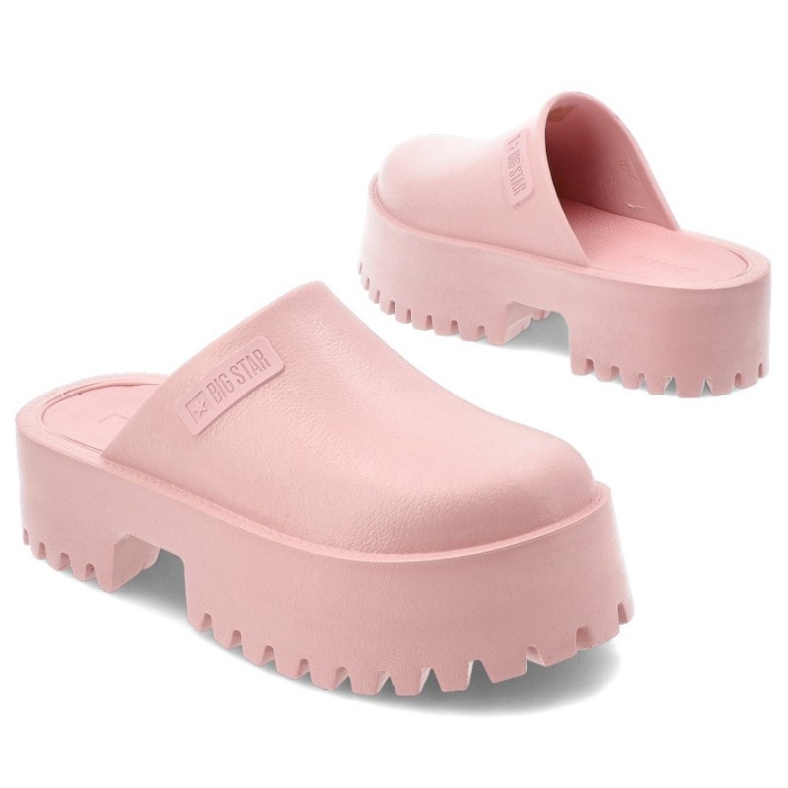 Różowe Klapki Big Star Stylowe Obuwie Damskie Na Solidnej Podeszwie