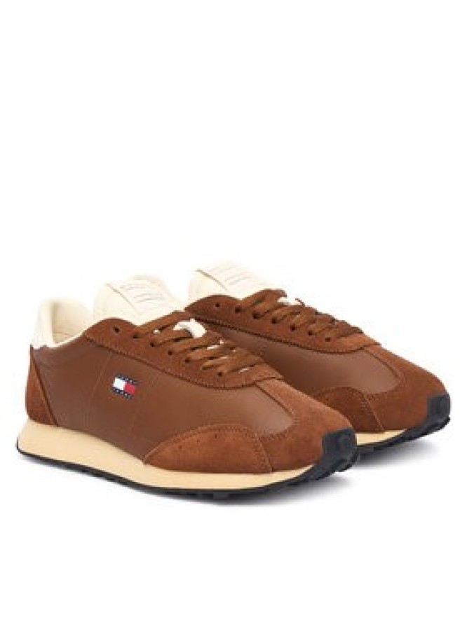 Tommy Jeans Sneakersy Retro Runner Archive Ltr EN0EN03097 Brązowy